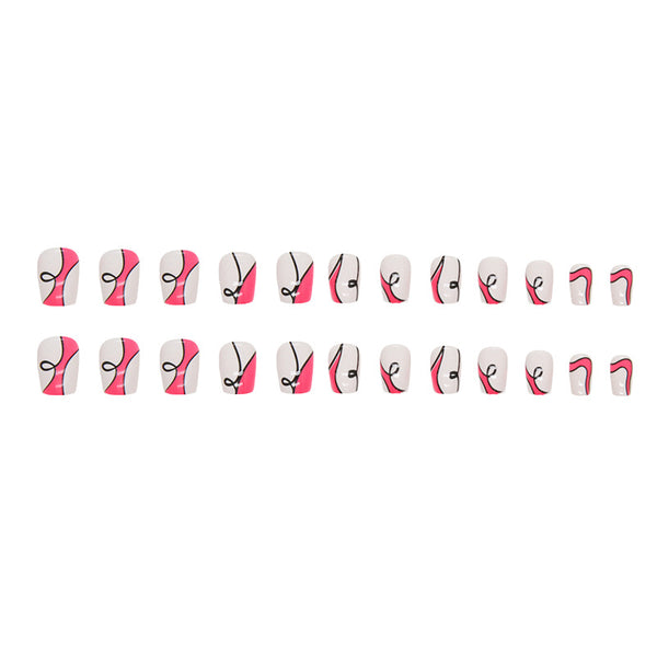 12 Sizes-24 Pcs Press On Nails W1254