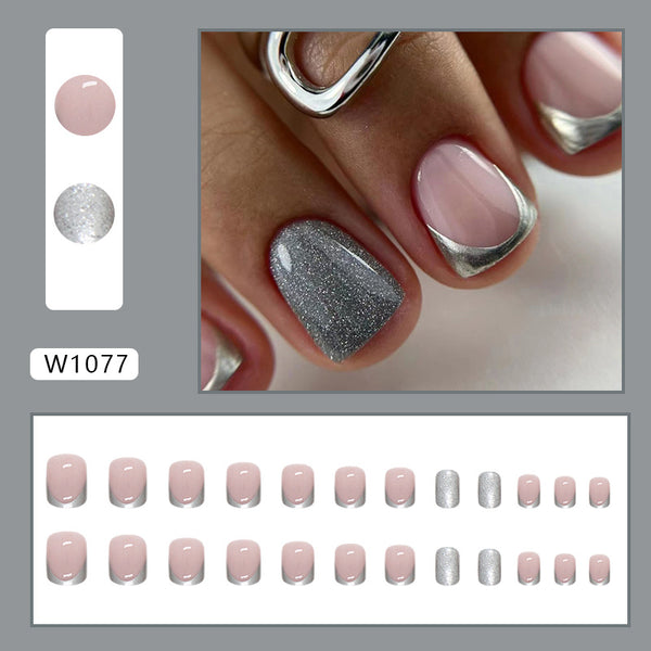12 Sizes-24 Pcs Press On Nails W1077