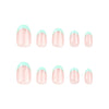 Almond French Glossy Oval Short Press on Nails