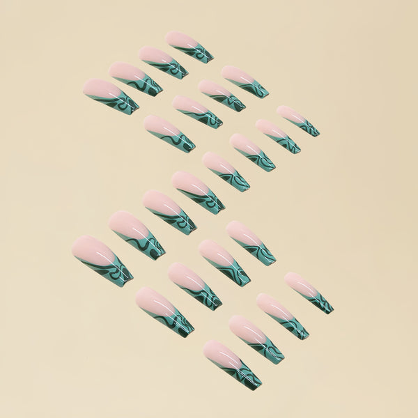 12 Sizes-24 Pcs Press On Nails Y040