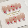 Almond French Glossy Medium Pink Press on Nails