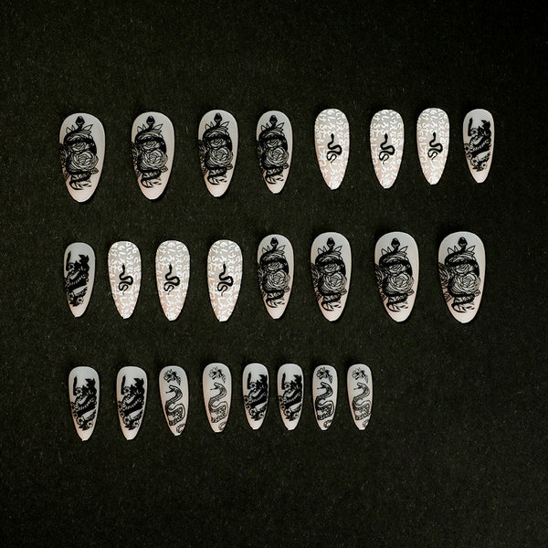 12 Sizes-24 Pcs Press On Nails JP1585