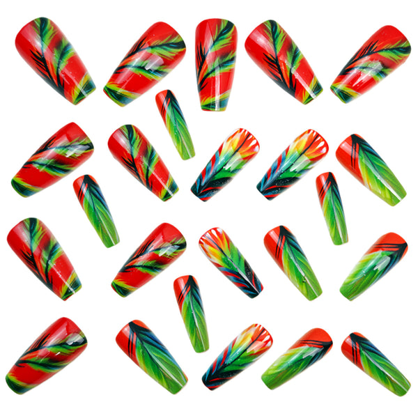 12 Sizes-24 Pcs Press On Nails Y1458