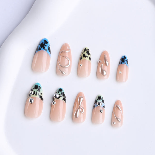 12 Sizes-24 Pcs Press On Nails MR-01
