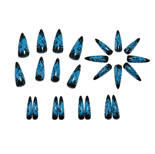 12 Sizes-24 Pcs Press On Nails Y1525