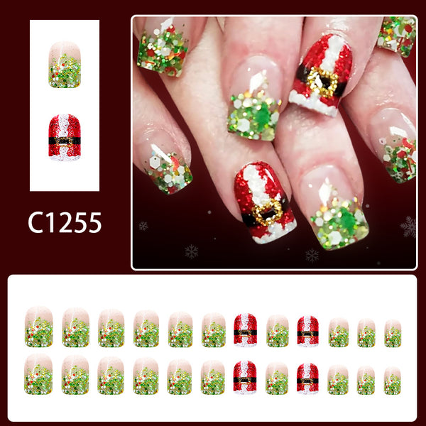 12 Sizes-24 Pcs Press On Nails C1255