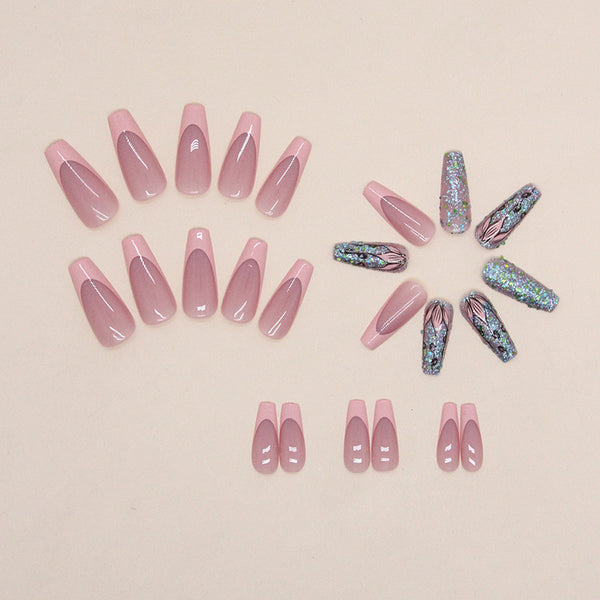 12 Sizes-24 Pcs Press On Nails W1164