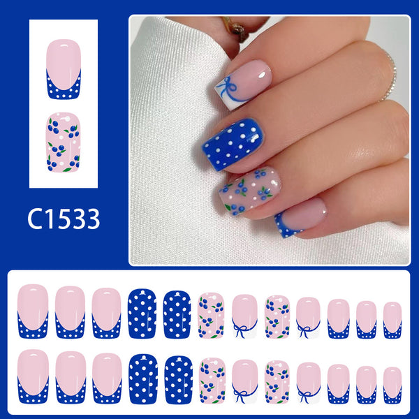 12 Sizes-24 Pcs Press On Nails C1533