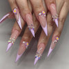 Almond French Glossy Long Press on Nails