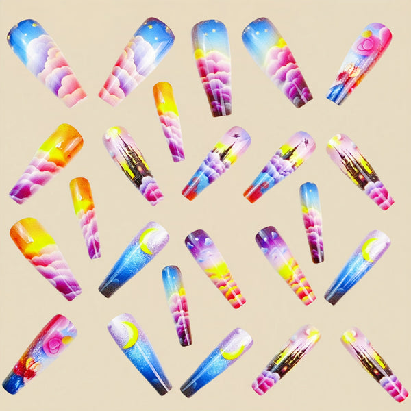 12 Sizes-24 Pcs Press On Nails Y774