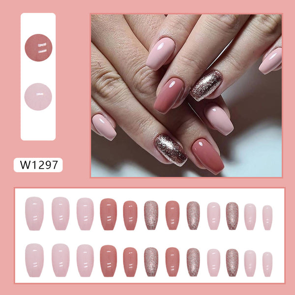 12 Sizes-24 Pcs Press On Nails W1297