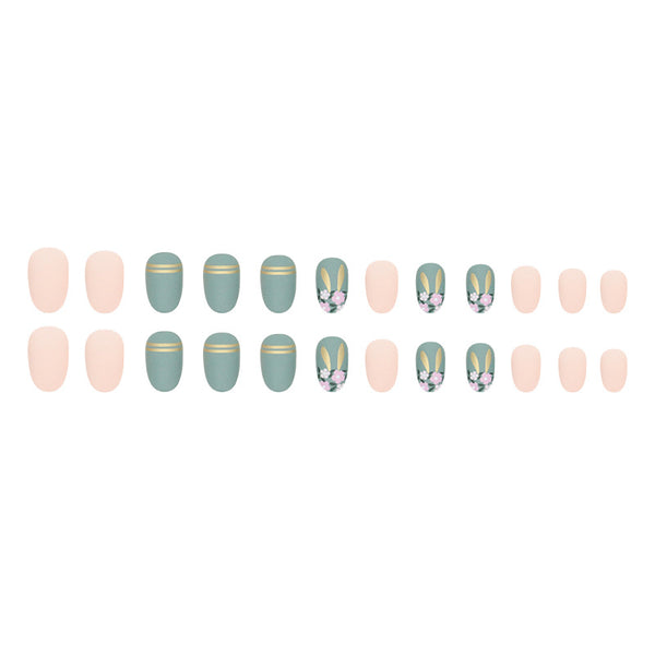 12 Sizes-24 Pcs Press On Nails W590