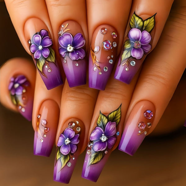 12 Sizes-24 Pcs Press On Nails Y1891