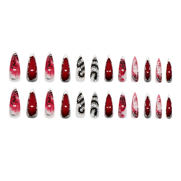 12 Sizes-24 Pcs Press On Nails W2120