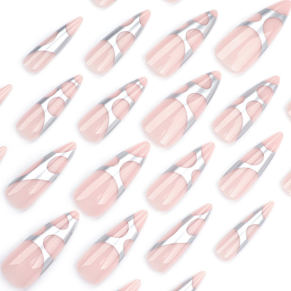 12 Sizes-24 Pcs Press On Nails DIY66