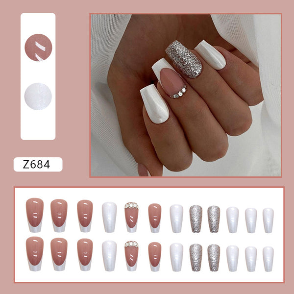 12 Sizes-24 Pcs Press On Nails Z710