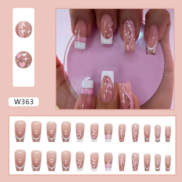 12 Sizes-24 Pcs Press On Nails W363