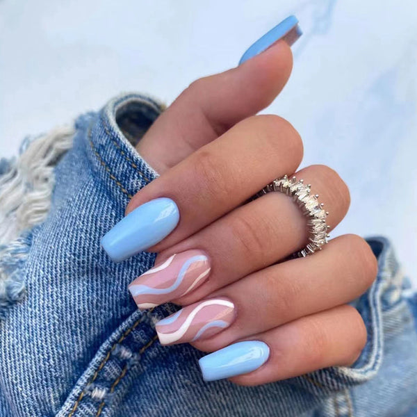 12 Sizes-24 Pcs Press On Nails W184