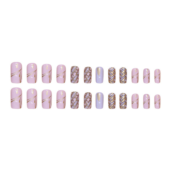 12 Sizes-24 Pcs Press On Nails W1541