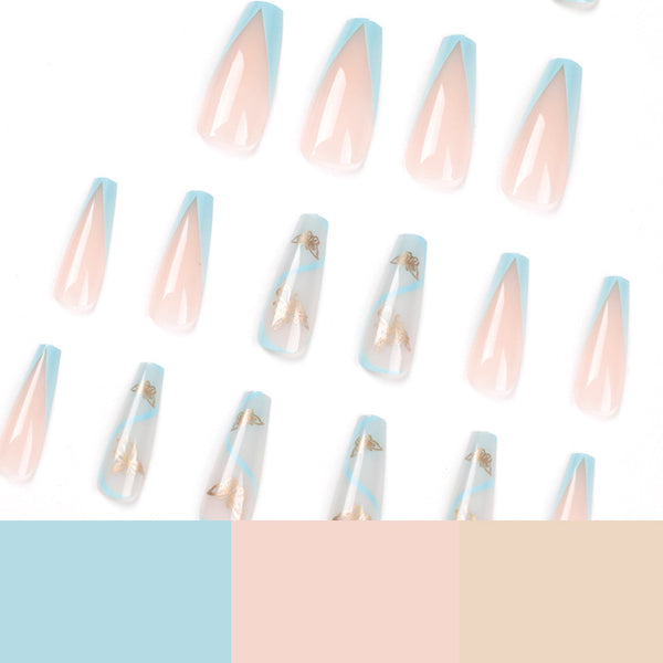 12 Sizes-24 Pcs Press On Nails JP1711