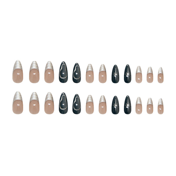 12 Sizes-24 Pcs Press On Nails Z1317