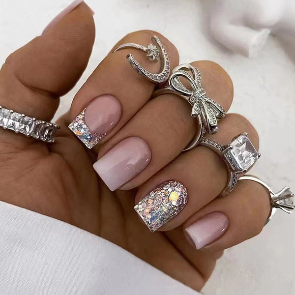12 Sizes-24 Pcs Press On Nails W831