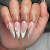 Almond French Glossy Long Pink Press on Nails