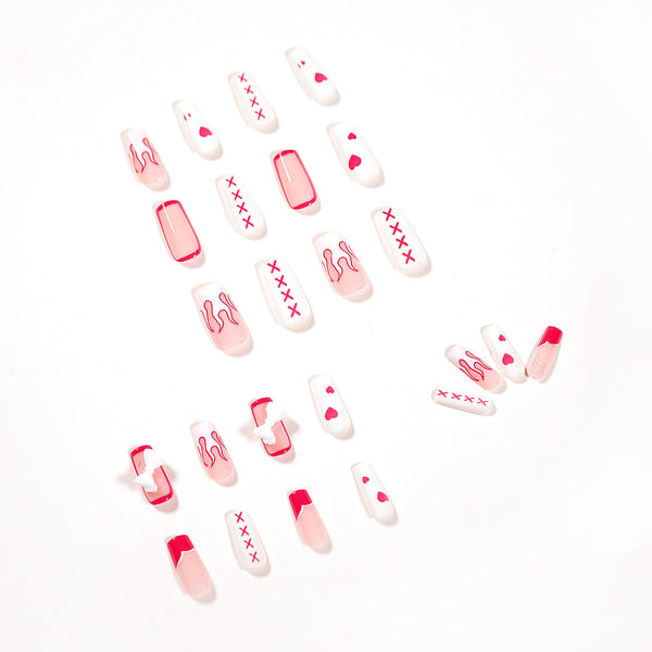 12 Sizes-24 Pcs Press On Nails JP1195