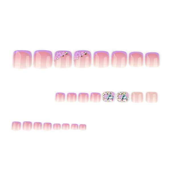 12 Sizes-24 Pcs Press On Nails JP4251