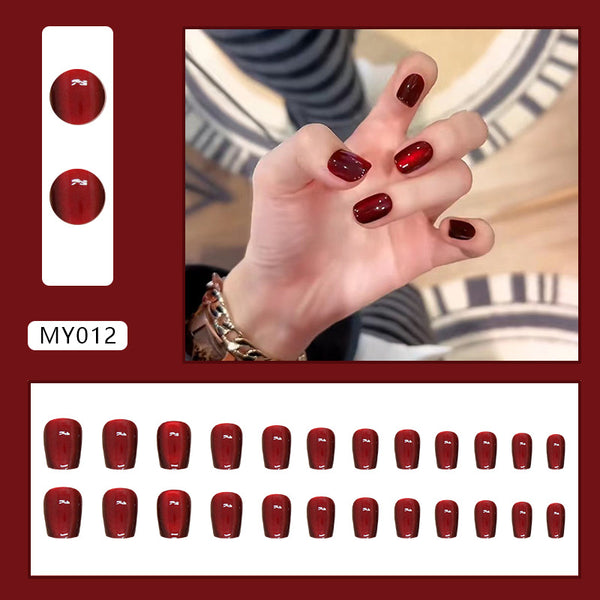12 Sizes-24 Pcs Press On Nails MY012
