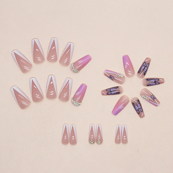 12 Sizes-24 Pcs Press On Nails Z724