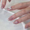 Almond Glossy Medium Pink Press on Nails