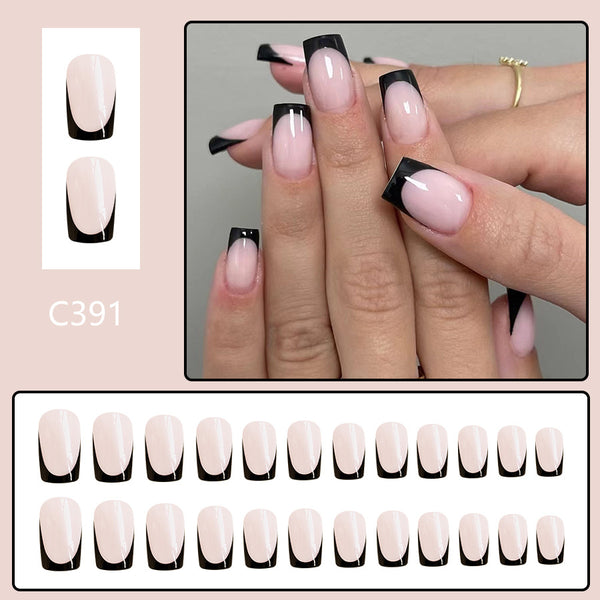 12 Sizes-24 Pcs Press On Nails C935