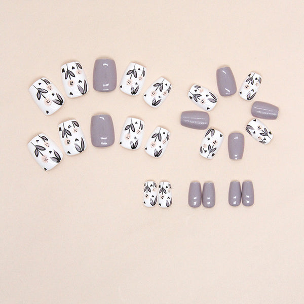 12 Sizes-24 Pcs Press On Nails W1184