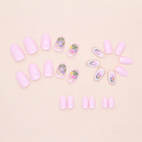 12 Sizes-24 Pcs Press On Nails W1943