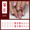12 Sizes-24 Pcs Press On Nails C678