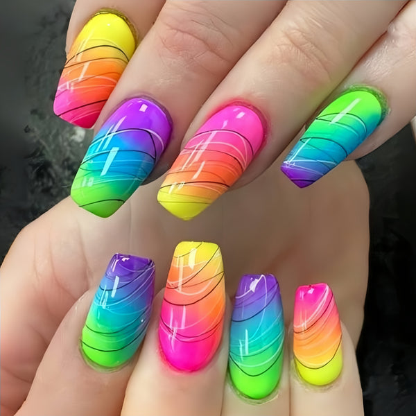 12 Sizes-24 Pcs Press On Nails Y694