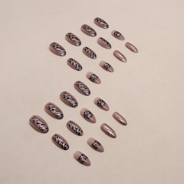 12 Sizes-24 Pcs Press On Nails W1089