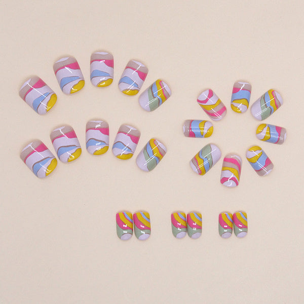 12 Sizes-24 Pcs Press On Nails W1115