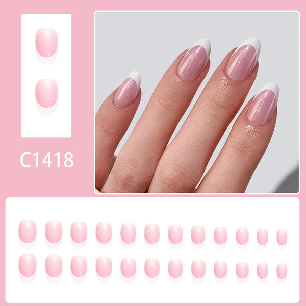12 Sizes-24 Pcs Press On Nails C1418
