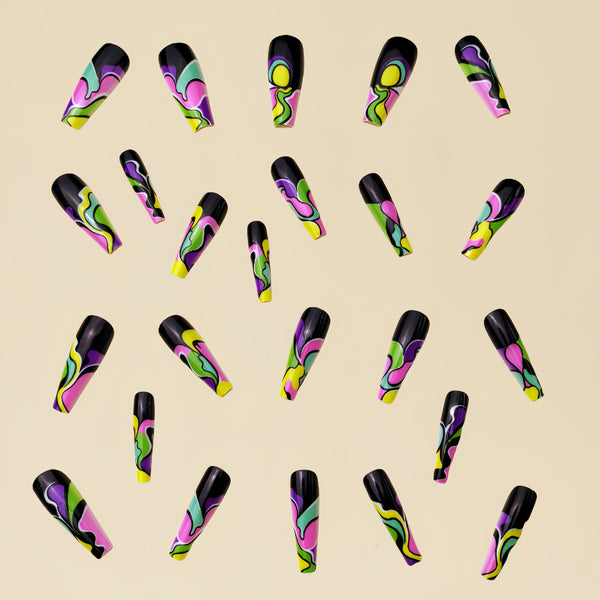 12 Sizes-24 Pcs Press On Nails Y070