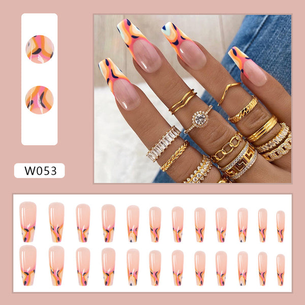 12 Sizes-24 Pcs Press On Nails W053
