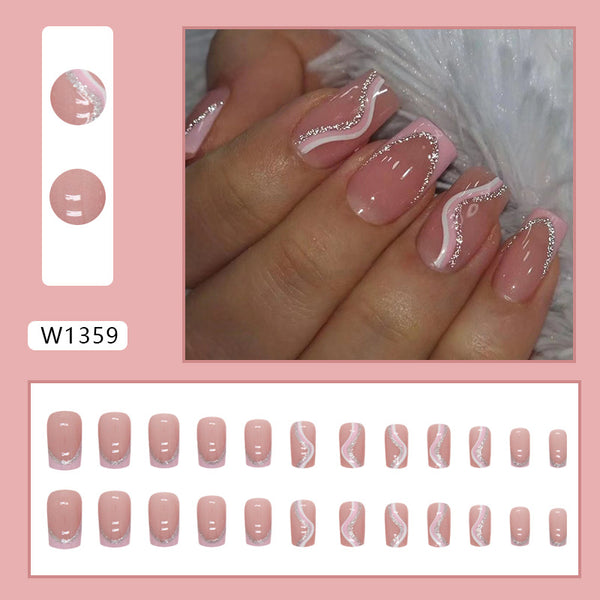 12 Sizes-24 Pcs Press On Nails W1359