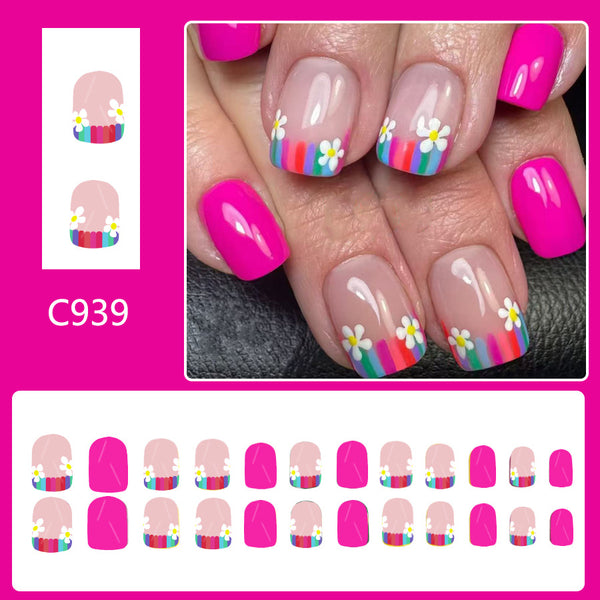 12 Sizes-24 Pcs Press On Nails C939
