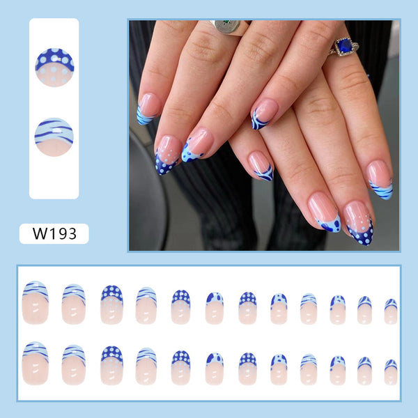 12 Sizes-24 Pcs Press On Nails W193