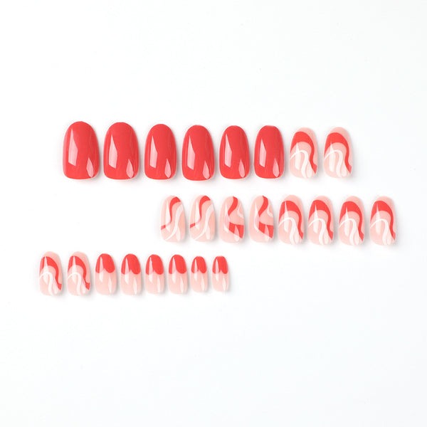 12 Sizes-24 Pcs Press On Nails JP1395
