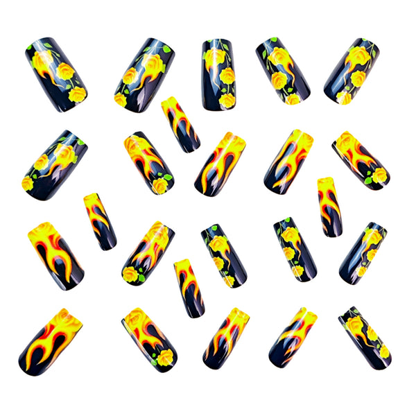 12 Sizes-24 Pcs Press On Nails Y813