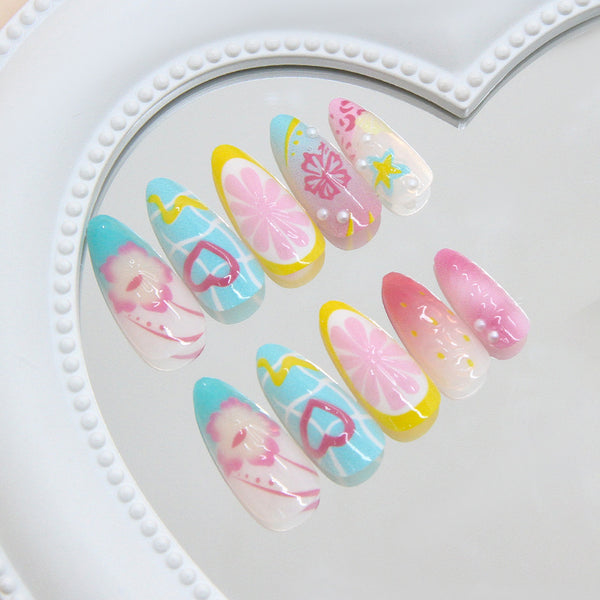 12 Sizes-24 Pcs Press On Nails Z1101