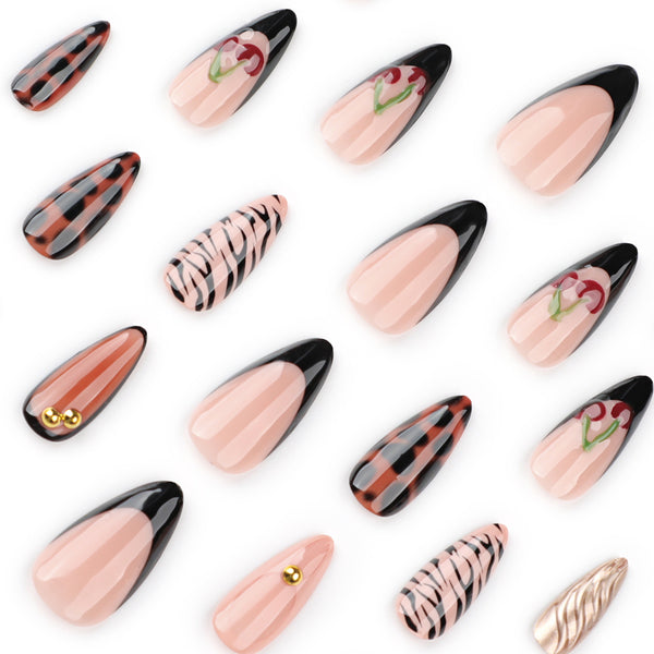 12 Sizes-24 Pcs Press On Nails JP3789
