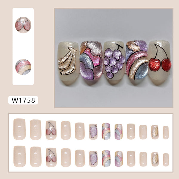 12 Sizes-24 Pcs Press On Nails W1758